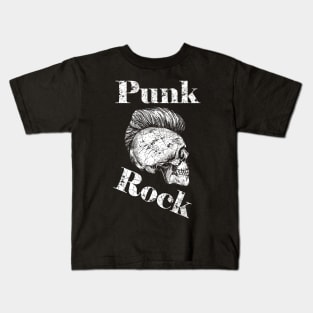 Punk Rock Iro-Skull, white Kids T-Shirt